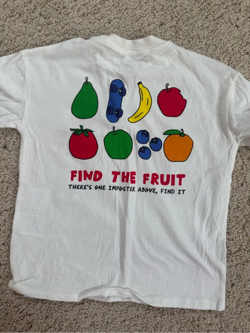 Find The Fruit Graphic Tee - White with Red Apple